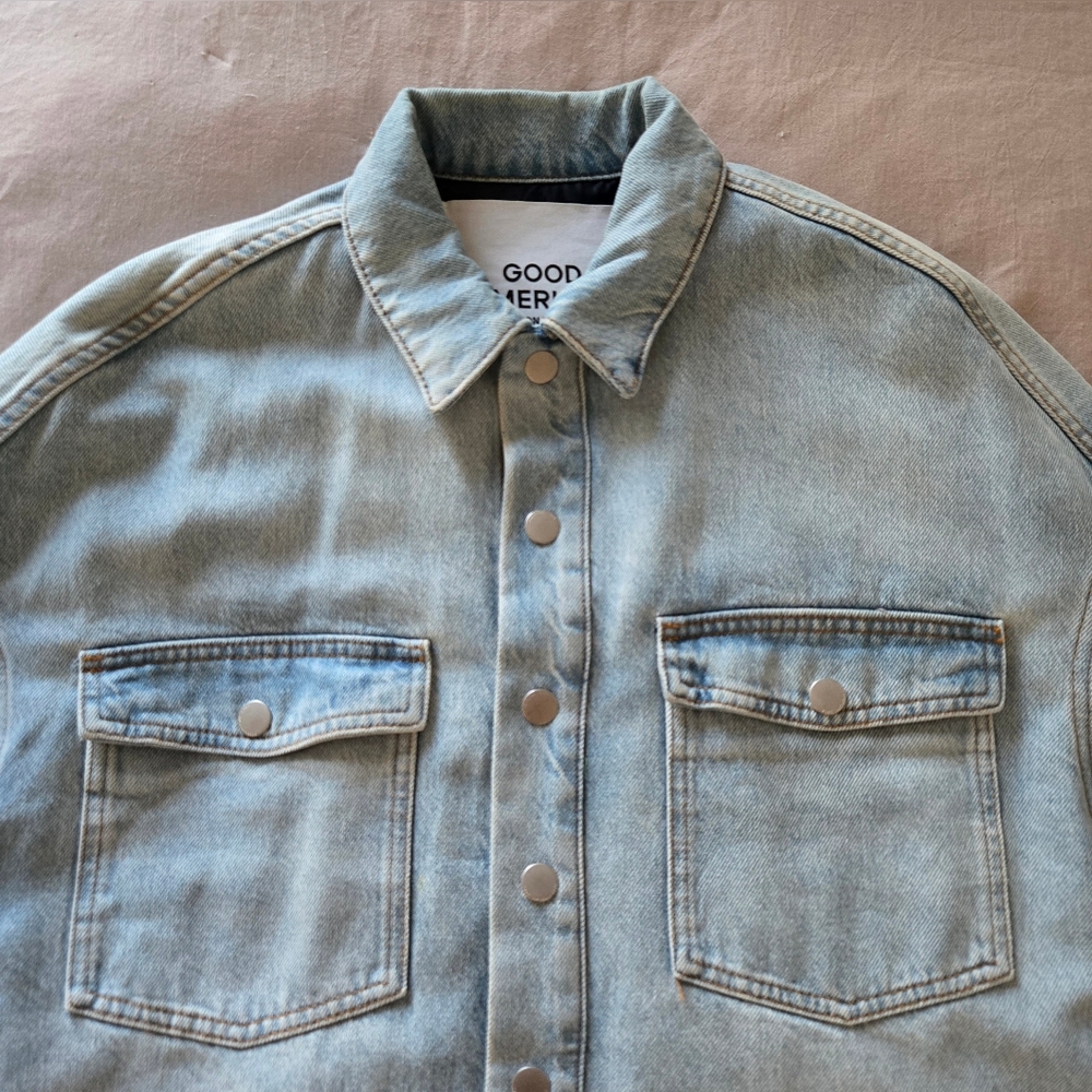 ZARA X GOOD AMERICAN ZW DENIM SHACKET, Small - Picture 4 of 15